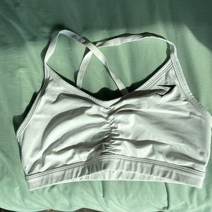 Gymshark White Ruched Sports Bra - M